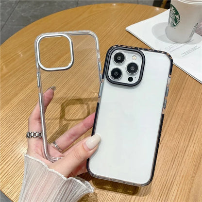 For iPhone 15 Pro Case TPU+PC Shockproof Mobile Phone Clear Back Cover
