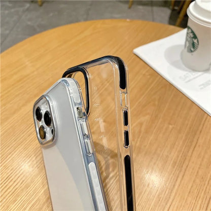 For iPhone 15 Pro Case TPU+PC Shockproof Mobile Phone Clear Back Cover