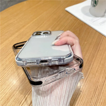 For iPhone 15 Pro Case TPU+PC Shockproof Mobile Phone Clear Back Cover