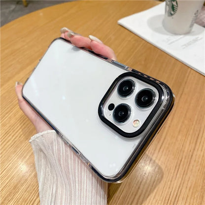 For iPhone 15 Pro Case TPU+PC Shockproof Mobile Phone Clear Back Cover