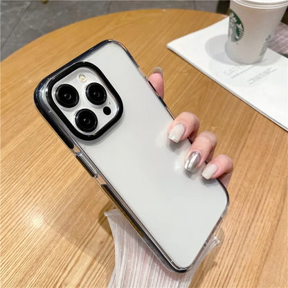 For iPhone 15 Pro Case TPU+PC Shockproof Mobile Phone Clear Back Cover
