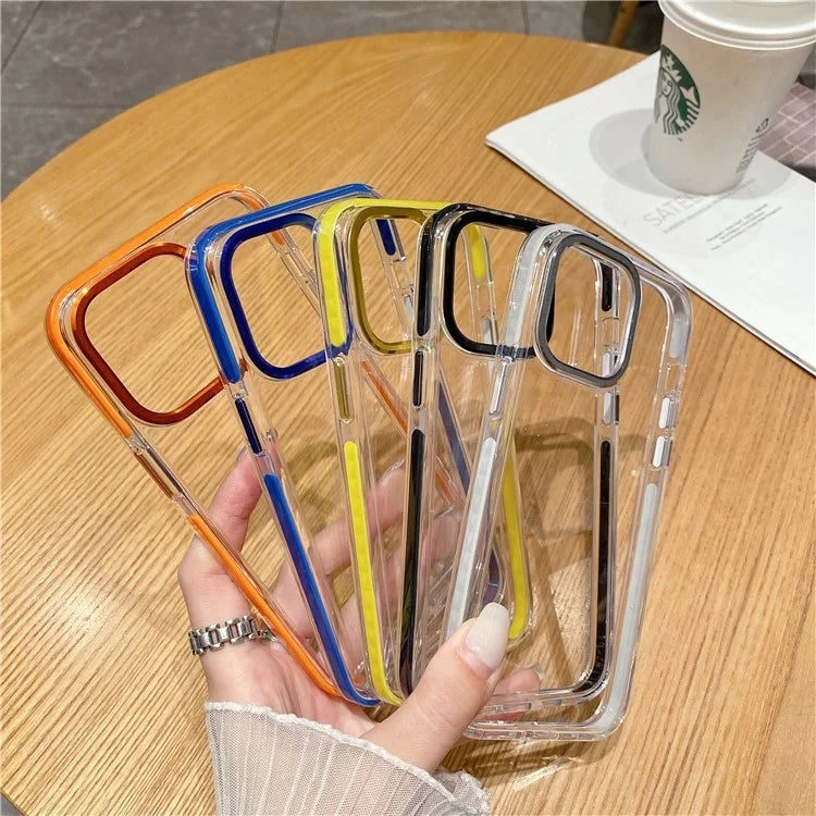 For iPhone 15 Pro Case TPU+PC Shockproof Mobile Phone Clear Back Cover