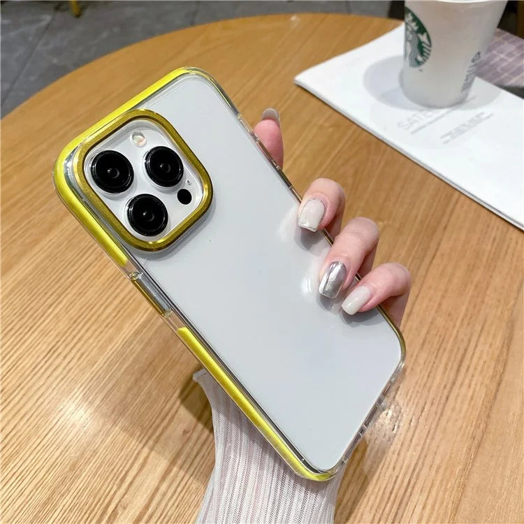 For iPhone 15 Pro Case TPU+PC Shockproof Mobile Phone Clear Back Cover
