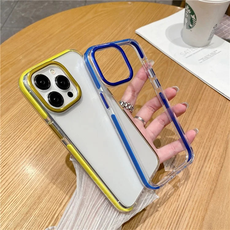 For iPhone 15 Pro Case TPU+PC Shockproof Mobile Phone Clear Back Cover