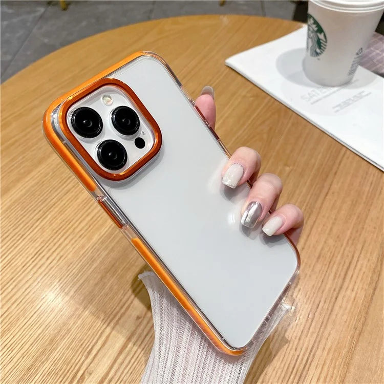 For iPhone 15 Pro Case TPU+PC Shockproof Mobile Phone Clear Back Cover