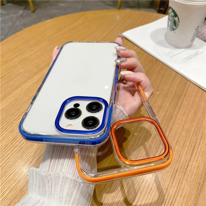 For iPhone 15 Pro Case TPU+PC Shockproof Mobile Phone Clear Back Cover
