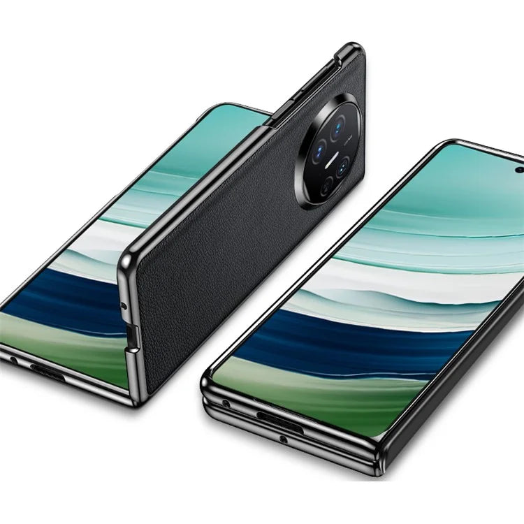 For Huawei Mate X5 Case PU Leather Coated TPU Electroplating Phone Cover