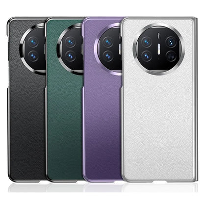For Huawei Mate X5 Case PU Leather Coated TPU Electroplating Phone Cover