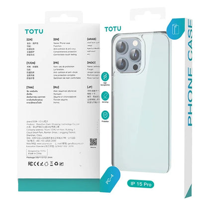 TOTU PC-04 for iPhone 15 Plus Transparent Case PC + TPU Protective Phone Cover