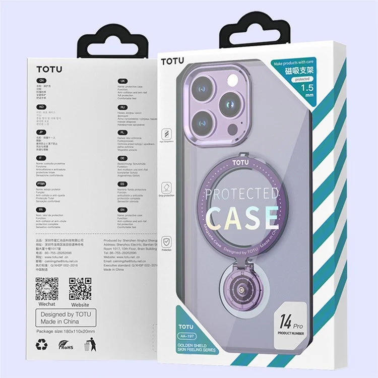 TOTU AA-197 for iPhone 14 Pro Case Compatible with MagSafe PC+TPU Kickstand Phone Case