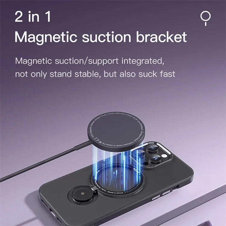 TOTU AA-197 for iPhone 14 Pro Case Compatible with MagSafe PC+TPU Kickstand Phone Case