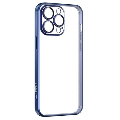 TOTU PC-02 For iPhone 15 Pro Phone Case PC Lens Protector Electroplating TPU Cover