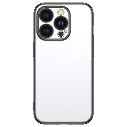 TOTU PC-02 For iPhone 15 Pro Phone Case PC Lens Protector Electroplating TPU Cover