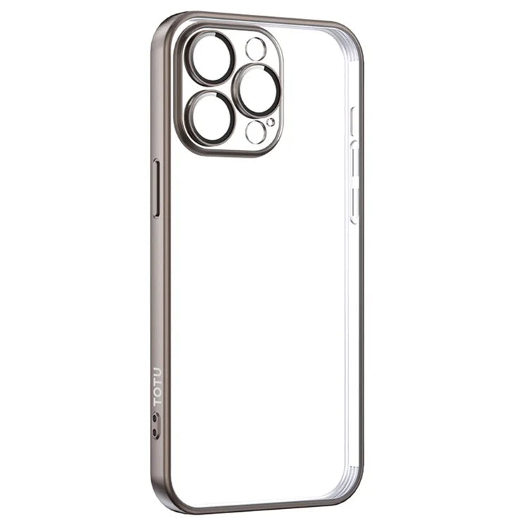 TOTU PC-02 For iPhone 15 Pro Phone Case PC Lens Protector Electroplating TPU Cover