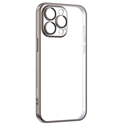 TOTU PC-02 For iPhone 15 Pro Phone Case PC Lens Protector Electroplating TPU Cover