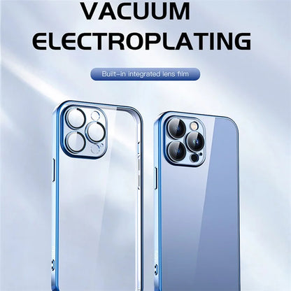 TOTU PC-02 For iPhone 15 Pro Phone Case PC Lens Protector Electroplating TPU Cover