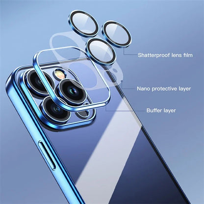 TOTU PC-02 For iPhone 15 Pro Phone Case PC Lens Protector Electroplating TPU Cover