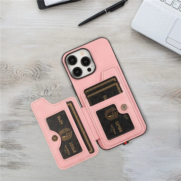 ABEEL Style 01 For iPhone 14 Pro Max Case Horizontal Flip Card Bag Leather+TPU Phone Cover