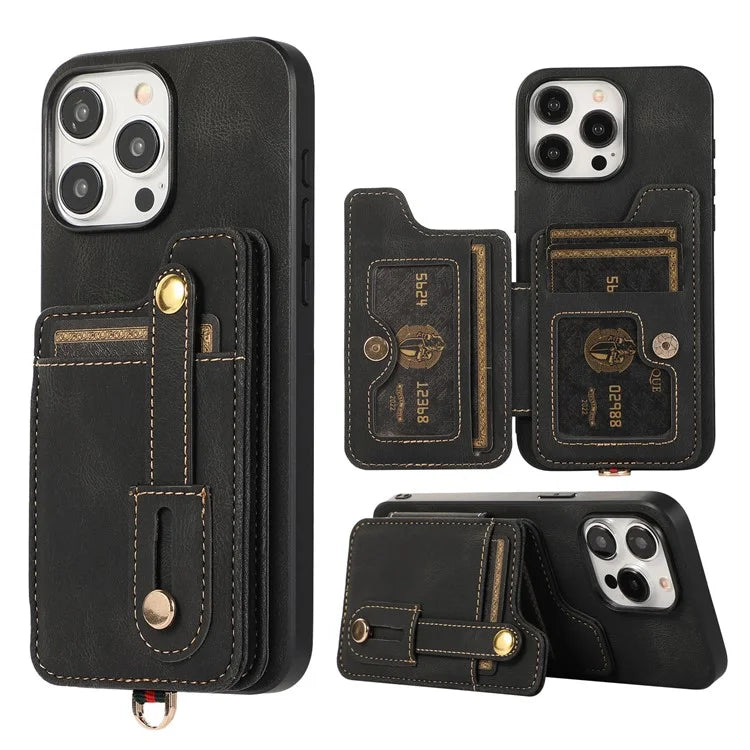 ABEEL Style 01 For iPhone 14 Pro Max Case Horizontal Flip Card Bag Leather+TPU Phone Cover