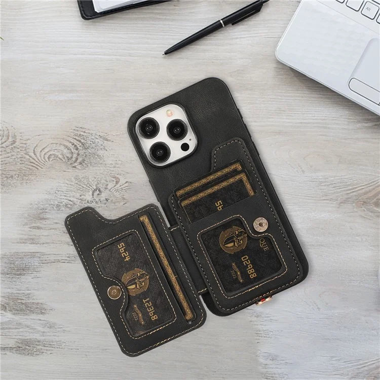 ABEEL Style 01 For iPhone 14 Pro Max Case Horizontal Flip Card Bag Leather+TPU Phone Cover