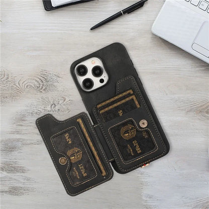 ABEEL Style 01 For iPhone 14 Pro Max Case Horizontal Flip Card Bag Leather+TPU Phone Cover