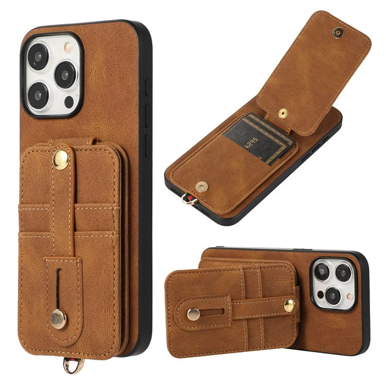 ABEEL Style 02 For iPhone 15 Pro Max Case Vertical Flip Card Bag TPU+PU Cellphone Cover