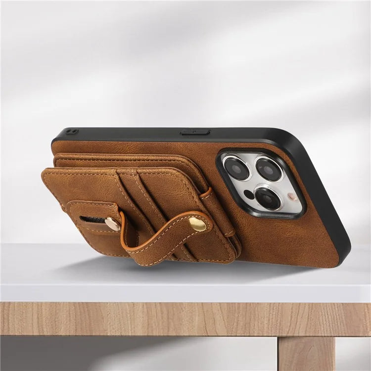 ABEEL Style 02 For iPhone 15 Pro Max Case Vertical Flip Card Bag TPU+PU Cellphone Cover