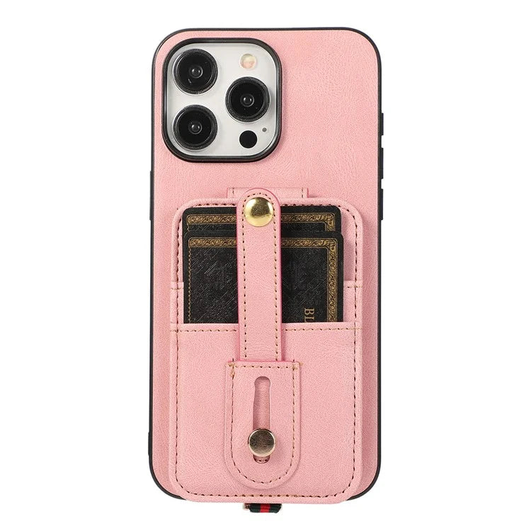 ABEEL Style 02 For iPhone 15 Pro Case Leather Coated TPU Phone Cover with Vertical Flip Card Bag