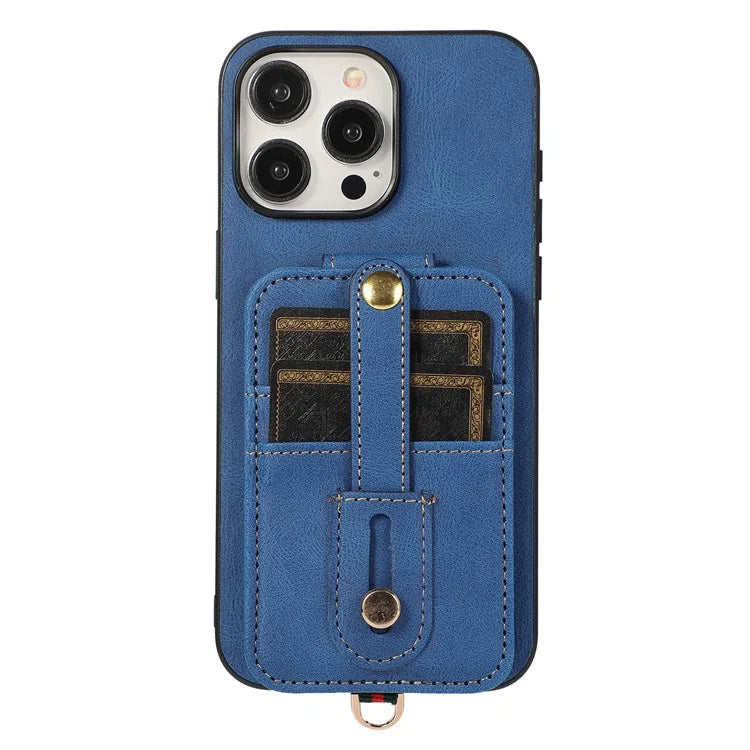 ABEEL Style 02 For iPhone 15 Pro Case Leather Coated TPU Phone Cover with Vertical Flip Card Bag