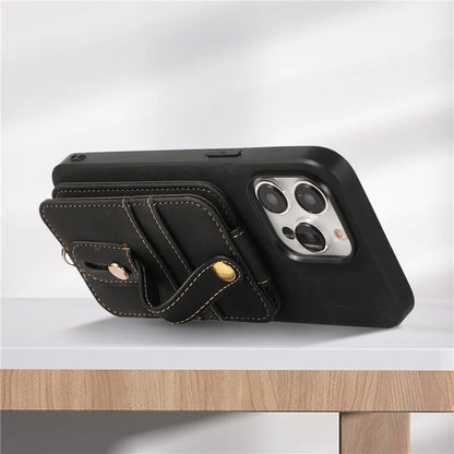 ABEEL Style 02 For iPhone 14 Pro Case Vertical Flip Card Holder Leather + TPU Smartphone Cover