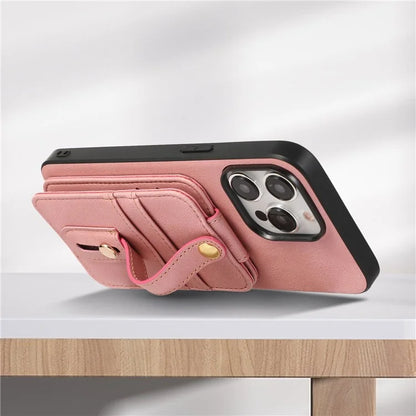 ABEEL Style 02 For iPhone 14 Pro Case Vertical Flip Card Holder Leather + TPU Smartphone Cover