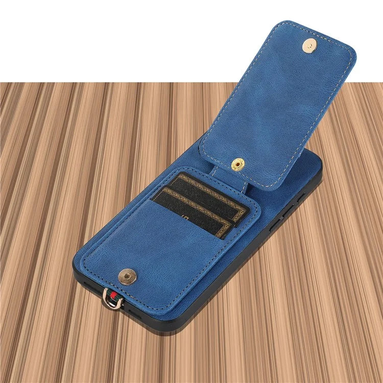 ABEEL Style 02 For iPhone 14 Pro Case Vertical Flip Card Holder Leather + TPU Smartphone Cover