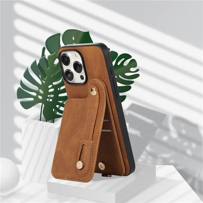 ABEEL Style 03 For iPhone 15 Pro Max Cover PU+TPU RFID Blocking Card Holder Phone Case