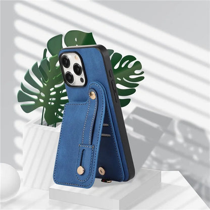 ABEEL Style 03 For iPhone 15 Pro Max Cover PU+TPU RFID Blocking Card Holder Phone Case