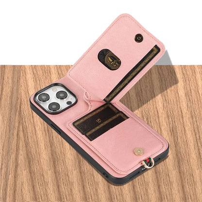 ABEEL Style 03 For iPhone 15 Pro Max Cover PU+TPU RFID Blocking Card Holder Phone Case