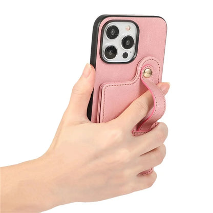 ABEEL Style 03 For iPhone 15 Pro Max Cover PU+TPU RFID Blocking Card Holder Phone Case