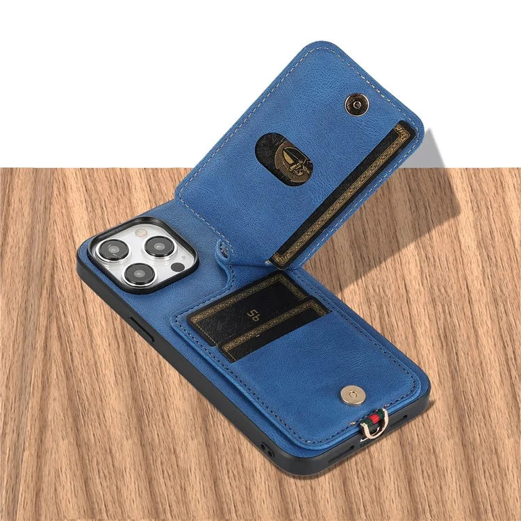 ABEEL Style 03 For iPhone 14 Pro Case Leather+TPU RFID Blocking Card Bag Cellphone Cover