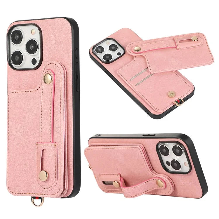 ABEEL Style 03 For iPhone 14 Pro Case Leather+TPU RFID Blocking Card Bag Cellphone Cover