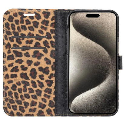 For iPhone 15 Pro Max Case PU Leather Phone Cover with Stand Wallet