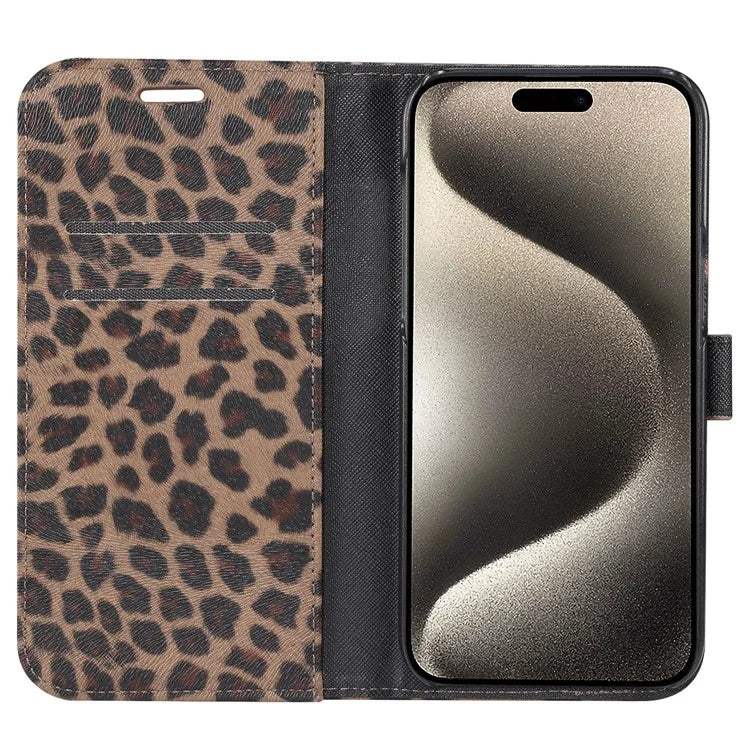 For iPhone 15 Pro Max Case PU Leather Phone Cover with Stand Wallet