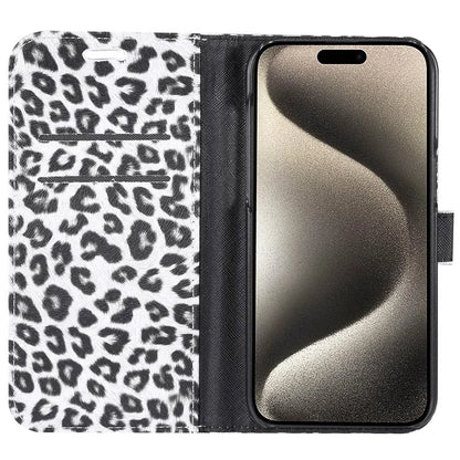For iPhone 15 Pro Max Case PU Leather Phone Cover with Stand Wallet