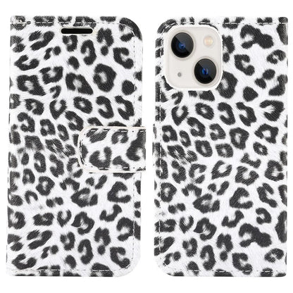 For iPhone 15 Plus Phone Case Stand Wallet Leopard Pattern Phone Cover