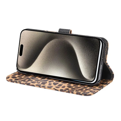 For iPhone 15 Pro Phone Case PU Leather Wallet Phone Cover