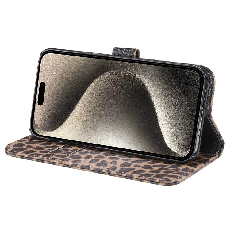 For iPhone 15 Pro Phone Case PU Leather Wallet Phone Cover