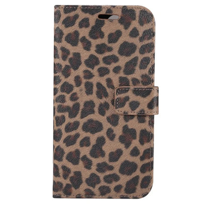 For iPhone 15 Leather Case Leopard Pattern Stand Wallet Phone Cover