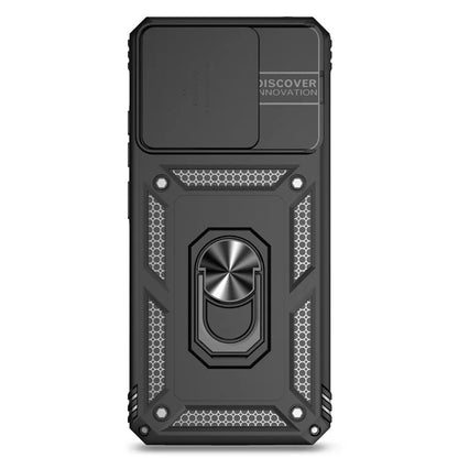 For Xiaomi Redmi 12C 4G Case Slide Camera Shield Rotatory Kickstand PC+TPU Phone Cover