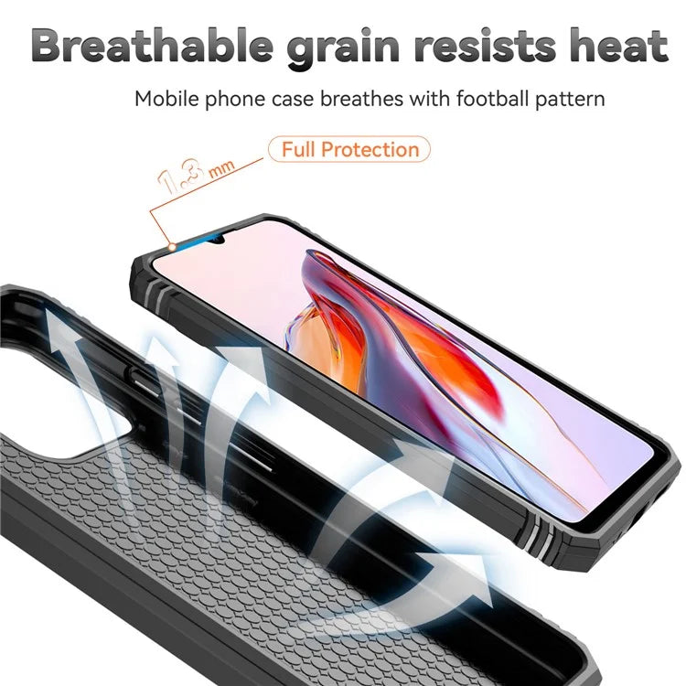 For Xiaomi Redmi 12C 4G Case Slide Camera Shield Rotatory Kickstand PC+TPU Phone Cover