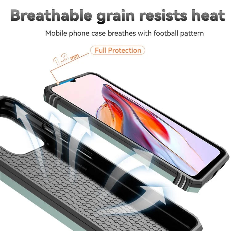 For Xiaomi Redmi 12C 4G Case Slide Camera Shield Rotatory Kickstand PC+TPU Phone Cover