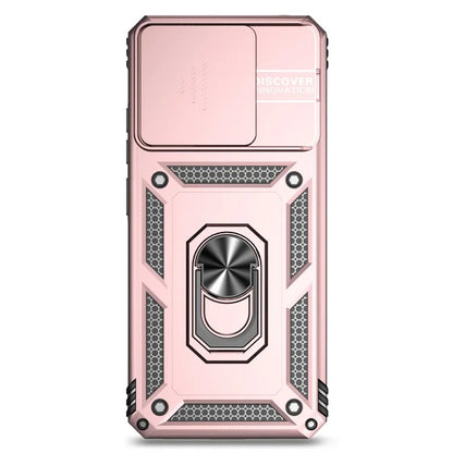 For Xiaomi Redmi 12C 4G Case Slide Camera Shield Rotatory Kickstand PC+TPU Phone Cover