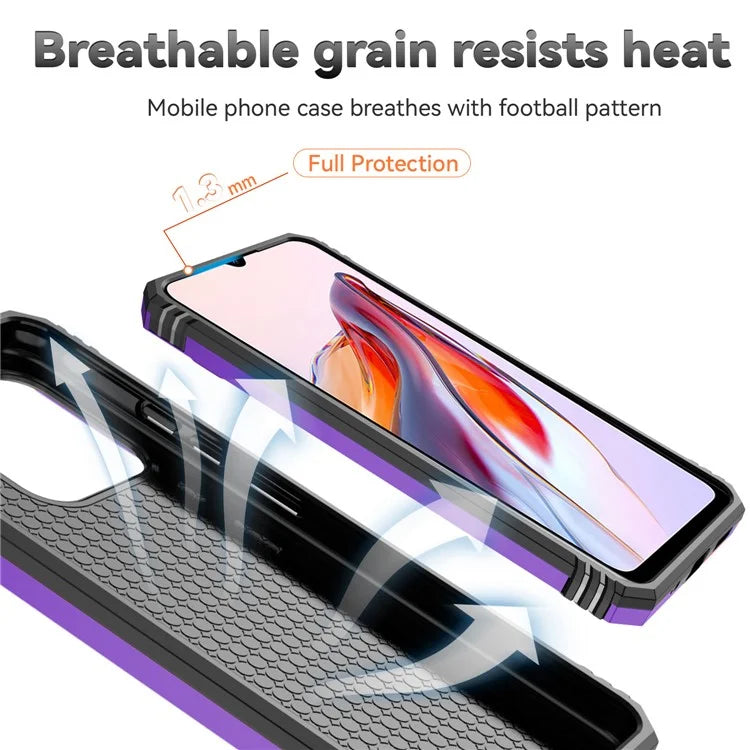 For Xiaomi Redmi 12C 4G Case Slide Camera Shield Rotatory Kickstand PC+TPU Phone Cover